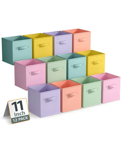Sorbus 11in 12 Pack Fabric Storage Bins In Multi