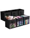 Sorbus 11in 6 Pack Collapsible Fabric Storage Bins In Black