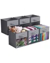Sorbus 11in 6 Pack Collapsible Fabric Storage Bins In Gray