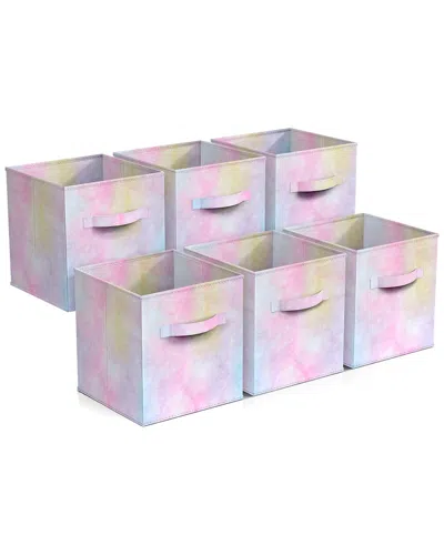 Sorbus 11in 6 Pack Foldable Storage Bins In Purple