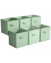 Sorbus 11in 6 Pack Foldable Storage Cubes In Green