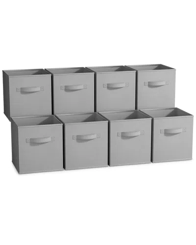 Sorbus 11in 8 Pack Foldable Storage Bins In Gray