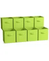 Sorbus 11in 8 Pack Foldable Storage Bins In Green