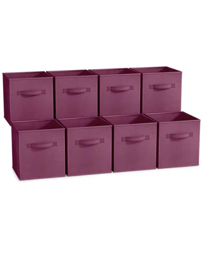 Sorbus 11in 8 Pack Foldable Storage Bins In Purple