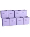 Sorbus 11in 8 Pack Foldable Storage Bins In Purple