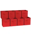 Sorbus 11in 8 Pack Foldable Storage Bins In Red