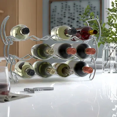Sorbus 12 Bottle Stackable Copper Wine Rack 3-tier In Silver