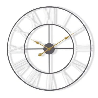Sorbus 12" Metal Decorative Analog Round Wall Clock In White