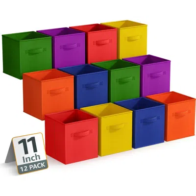 Sorbus 12-pack Collapsible Storage Cubes In Deep Rainbow