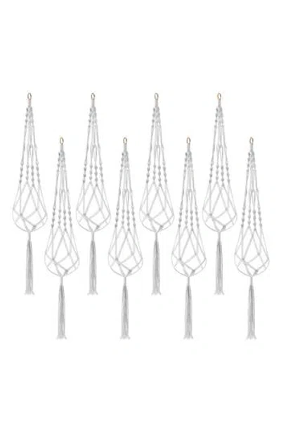 Sorbus Set Of 8 Macramé Plant Hangers In White