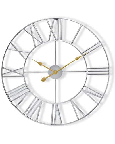 Sorbus 12in Metal Decorative Wall Clock In Metallic