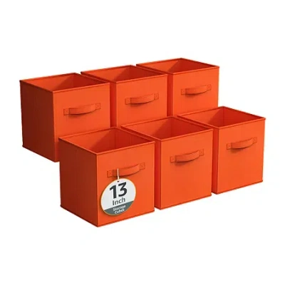 Sorbus 13" Foldable Fabric Storage Cube In Orange