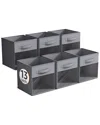 Sorbus 13in 6 Pack Collapsible Fabric Storage Bins In Gray