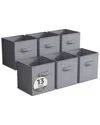 Sorbus 13in 6 Pack Fabric Storage Cubes In Gray