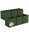 Sorbus 13in 6 Pack Fabric Storage Cubes In Green