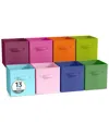 Sorbus 13in 8 Pack Collapsible Fabric Storage Bins