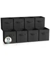 Sorbus 13in 8 Pack Collapsible Fabric Storage Bins In Black