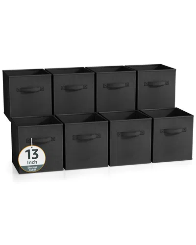 Sorbus 13in 8 Pack Collapsible Fabric Storage Bins In Black