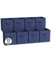 Sorbus 13in 8 Pack Collapsible Fabric Storage Bins In Blue
