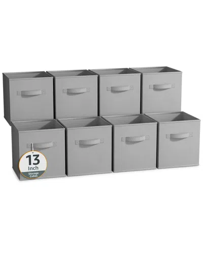 Sorbus 13in 8 Pack Collapsible Fabric Storage Bins In Gray