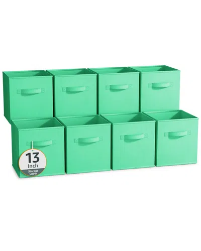 Sorbus 13in 8 Pack Collapsible Fabric Storage Bins In Green