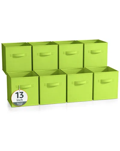 Sorbus 13in 8 Pack Collapsible Fabric Storage Bins In Green