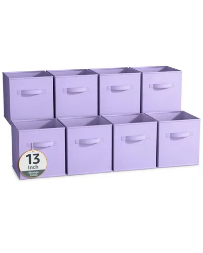 Sorbus 13in 8 Pack Fabric Storage Bins In Purple