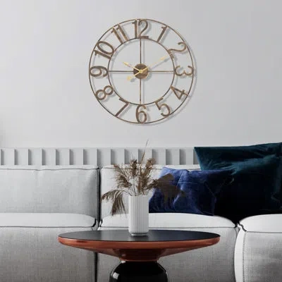 Sorbus 16" Numeral Analog Decorative Wall Clock In Gold