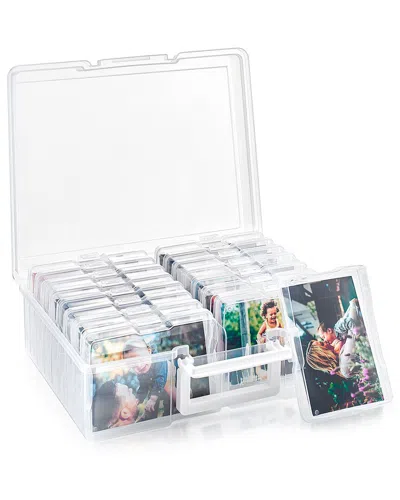 Sorbus 16-case Photo Storage Box For Up To 1600 4x6 Photos In Transparent