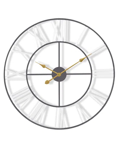 Sorbus 16in Metal Decorative Wall Clock In White