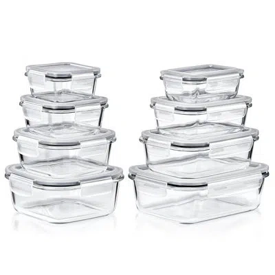 Sorbus 16-piece Glass Food Storage Containers With Lids - Airtight, Microwave, Dishwasher, And Oven Safe Me In Clear