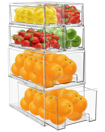 Sorbus 2 Large & 4 Small Stackable Fridge Drawers In Multi