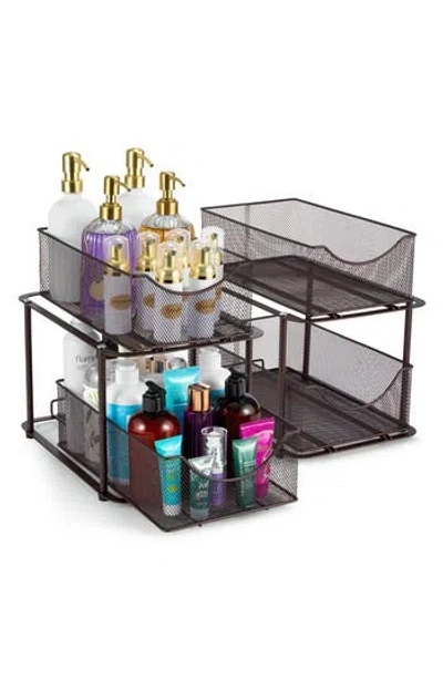 Sorbus 2-pack 2 Tier Mesh Sliding Drawer Organizer Baskets In Brown