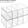 Sorbus 2 Pack Clear Stackable Storage Bins With Dividers In Clear