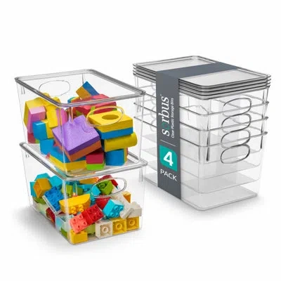 Sorbus 2 Pack Large Clear Toy Storage Containers With Lids And Handles