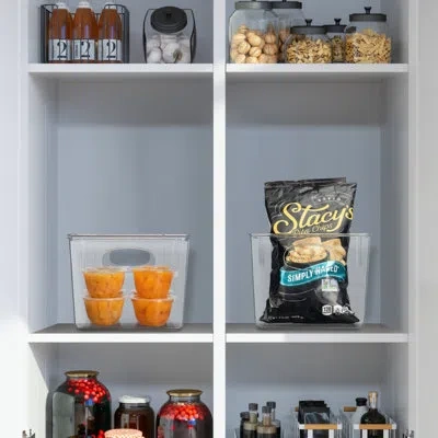 Sorbus 2 Pack Medium Clear Kitchen And Fridge Storage Bins With Handles And Lids