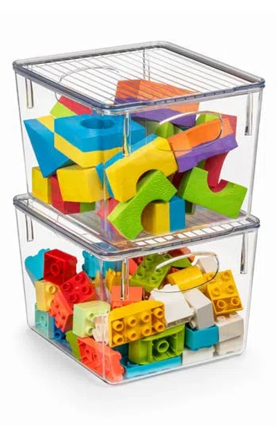 Sorbus 2-pack Medium Toy Organizer Clear Plastic Storage Bins