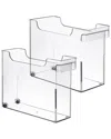 Sorbus 2 Pack Roll Out Bottle Organization Bins With Handle In Transparent