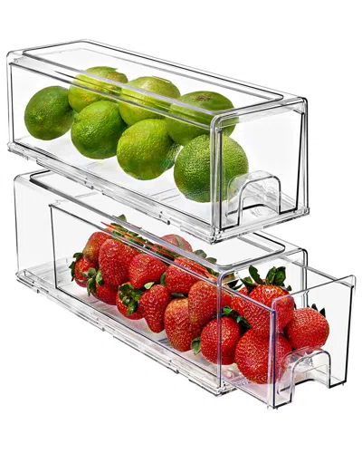 Sorbus 2 Pack Small Fridge Drawers In Transparent