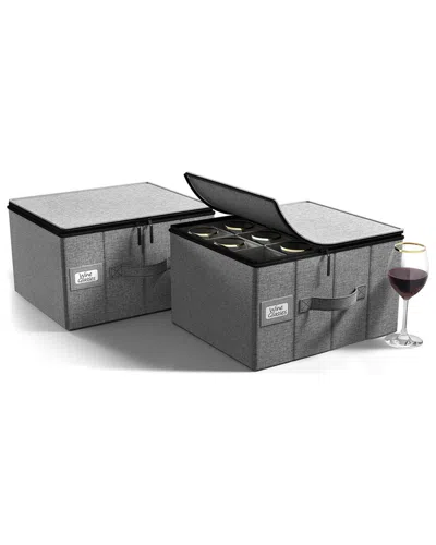 Sorbus 2 Pack Stemware Storage Cases In Gray