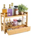 Sorbus 2-tier Large Bamboo Counter Organizer With Drawer In Brown