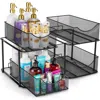 Sorbus 2-tier Metal Sliding Bin Organizer In Black