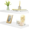 Sorbus Maple Floating Rectangle Wall Shelf In White