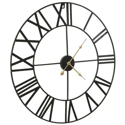 Sorbus 24" Oversized Metal Decorative Analog Round Wall Clock In Gold