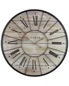 Sorbus 24in Metal & Solid Wood Wall Clock In Neutral
