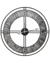 Sorbus 24in Metal Decorative Wall Clock In Gray