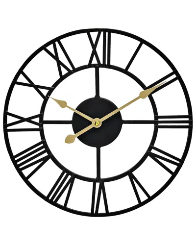 Sorbus 24in Metal Decorative Wall Clock In Black