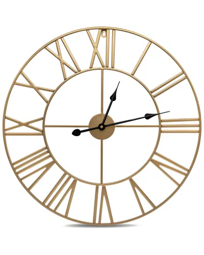 Sorbus 24in Metal Decorative Wall Clock In Gold