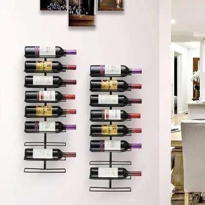 Sorbus 27 Bottles Capacity, Black, Metal Wine Rack, Wall Mount Wine Rack - Wall Mounted For Wine Bottles