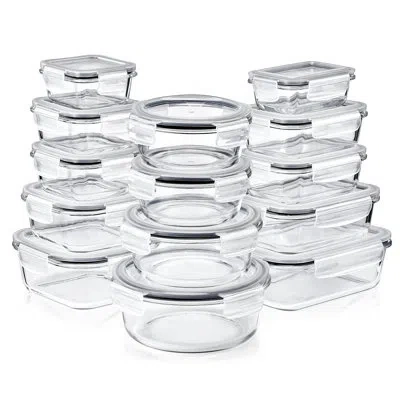 Sorbus 28-piece Glass Food Storage Containers With Lids - Airtight, Microwave Dishwasher, And Oven Safe Mea In Clear